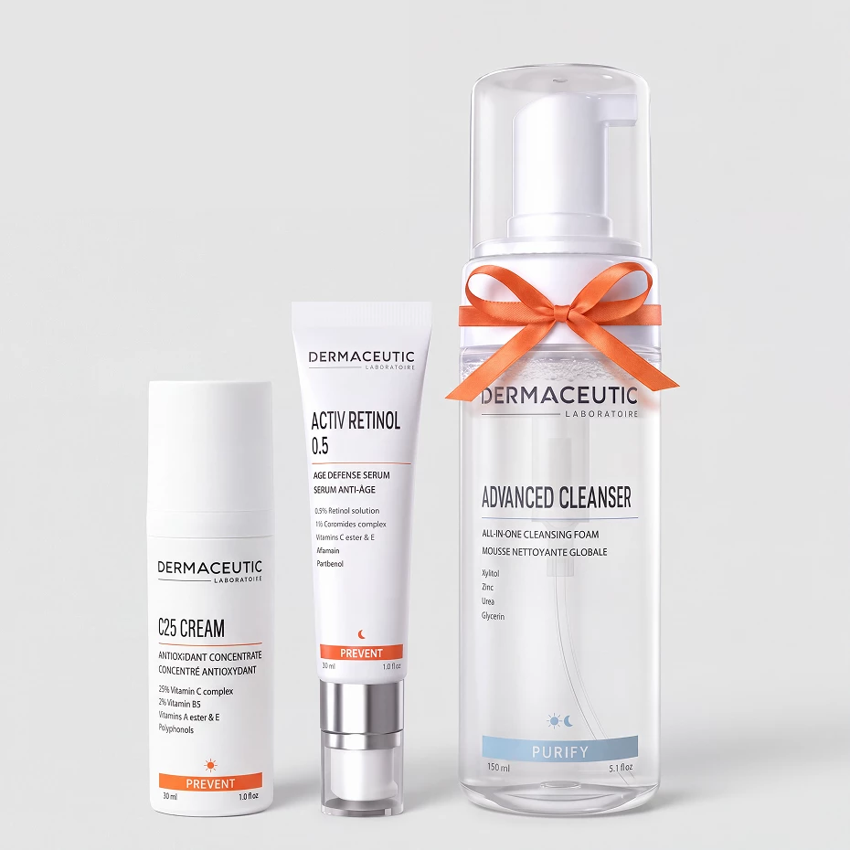 Dermaceutic 3=2: Cream C25 + Activ Retinol 0,5% + Advanced Cleanser в подарок